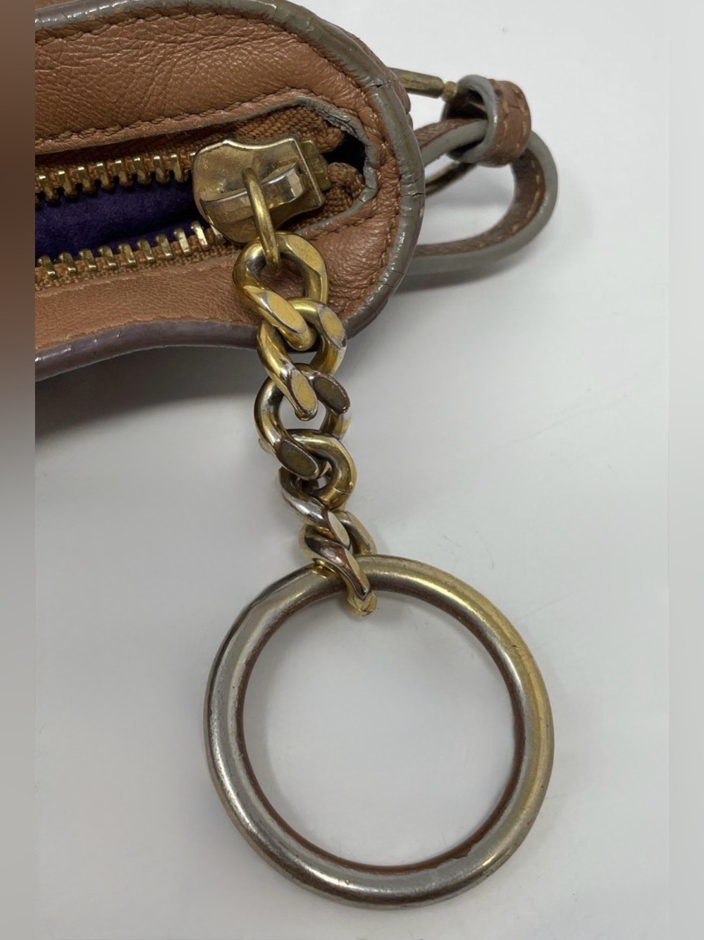 Jimmy Choo Rubie Gold Ring Camel Pebbled Leather Crossbody Bag Purse w/Auth Card - Picture 15 of 16